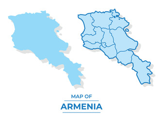 Vector Armenia map set simple flat and outline style illustration