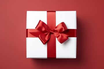 gift box on red, AI generated