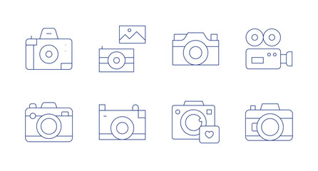 Camera icons. Editable stroke. Containing photo camera, camera, photo.