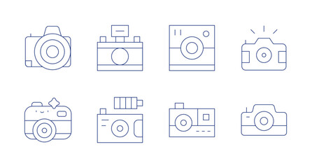 Camera icons. Editable stroke. Containing photo camera, camera.
