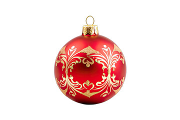 red christmas ball isolated on transparent background