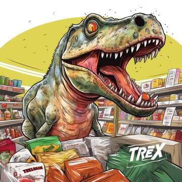 Roaring Prehistoric Predator Surprises Shopper With Open Jaws and Toothy Grin