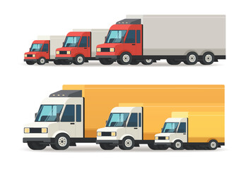 Truck for delivering goods. Logistics vehicle for transporting goods.
