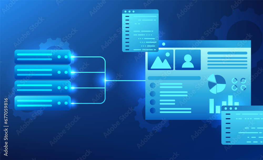 Fototapete software technology that connects data to the server system with a display screen. refers to writing