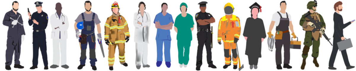 different occupation  silhouette