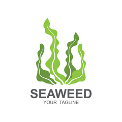 Seaweed Logo Design, Underwater Plant Illustration, Cosmetics And Food Ingredients
