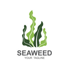 Seaweed Logo Design, Underwater Plant Illustration, Cosmetics And Food Ingredients
