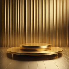 Golden Platform for Product Display: Elegance in Presentation