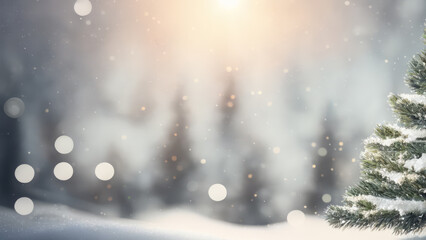 Fototapeta na wymiar Christmas Tree, Background Snowing