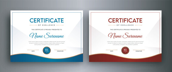 unique modern achievement award certificate design template - obrazy, fototapety, plakaty