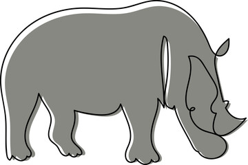 Rhinoceros line art illustration