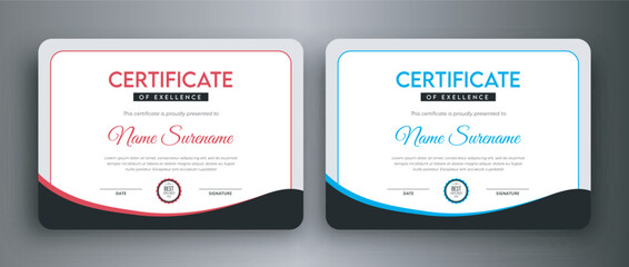 IT agency training center certificate design vector template