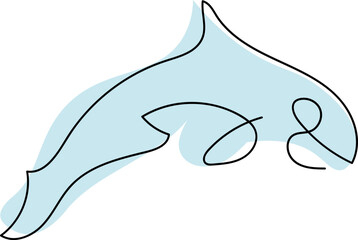 Orca line art illustration