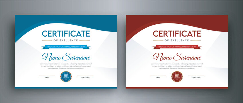 unique modern achievement award certificate design template