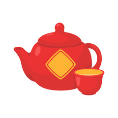 Obraz premium Teapot for welcoming guests to bring good fortune during the Chinese New Year festival.