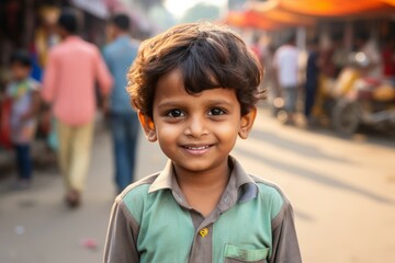 an india kid boy smile at camera