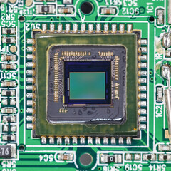 Macro photograph of a camera sensor
