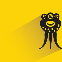monster with shadow on yellow background