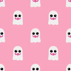 Fotobehang Cartoon ghost vector seamless pattern background. © aiinue