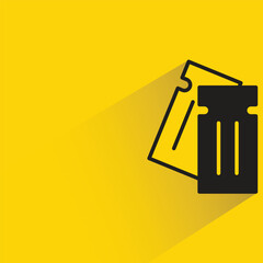 coupon with shadow on yellow background