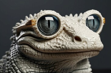 Crocodile glasses portrait zoo skin. Nature wild reptile baby infant. Generate Ai
