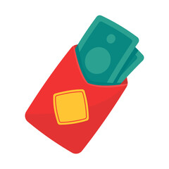 Chinese red money envelope For giving as a gift to children during Chinese New Year.