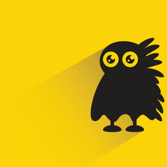 monster with shadow on yellow background