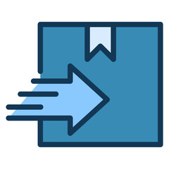 Arrow Blue Icon. Included in Delivery Pack Icon.