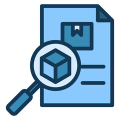 Delivery Note Blue Icon. Included in Delivery Pack Icon.