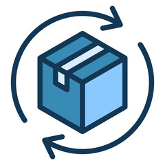 Circulation Blue Icon. Included in Delivery Pack Icon.