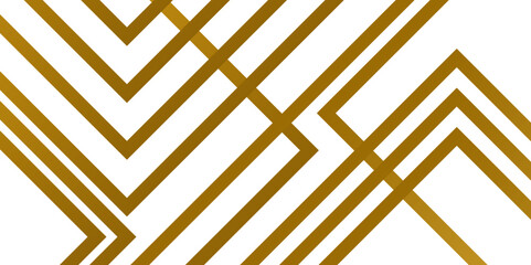 Abstract luxury gold geometric random lines with square shapes. Modern white golden background with line construction.
