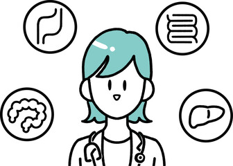 医療サービスと医療従事者のシンプルイラスト_Health care workers_Icon
