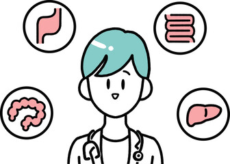 医療サービスと医療従事者のシンプルイラスト_Health care workers_Icon