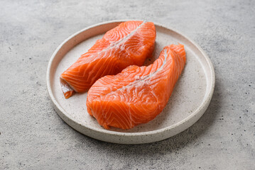 salmon medallions on a plate