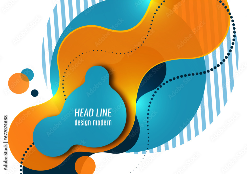 Poster abstract colorful liquid background. dynamic composition of figures on a white background. vector