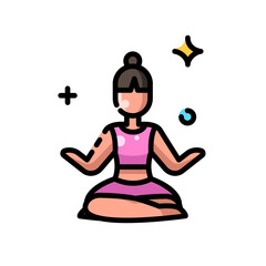 Meditating Yoga Pose Icon