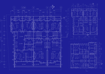 Obraz premium Floor plan designed building on the drawing.
