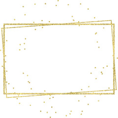 Golden decorative frame with glitter