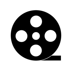 Obraz premium black film tape cinema movie tape icon isolated on white transparent background