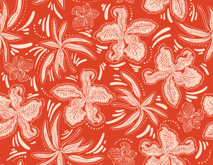 Beautiful Bohemian chic seamless pattern Hand drawn Floral and Botanical pattern