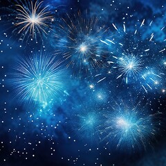 Fototapeta premium New Year's Eve with fireworks, champagne to celebrate the new year holiday cartoon illustrations,generated with AI.