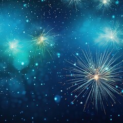 Fototapeta premium New Year's Eve with fireworks, champagne to celebrate the new year holiday cartoon illustrations,generated with AI.