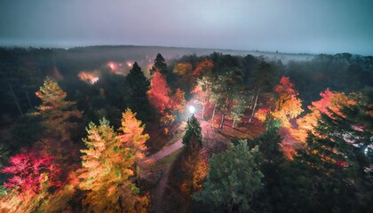 紅葉が美しい公園　森林