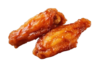wings chicken fried korean style on transparent background.