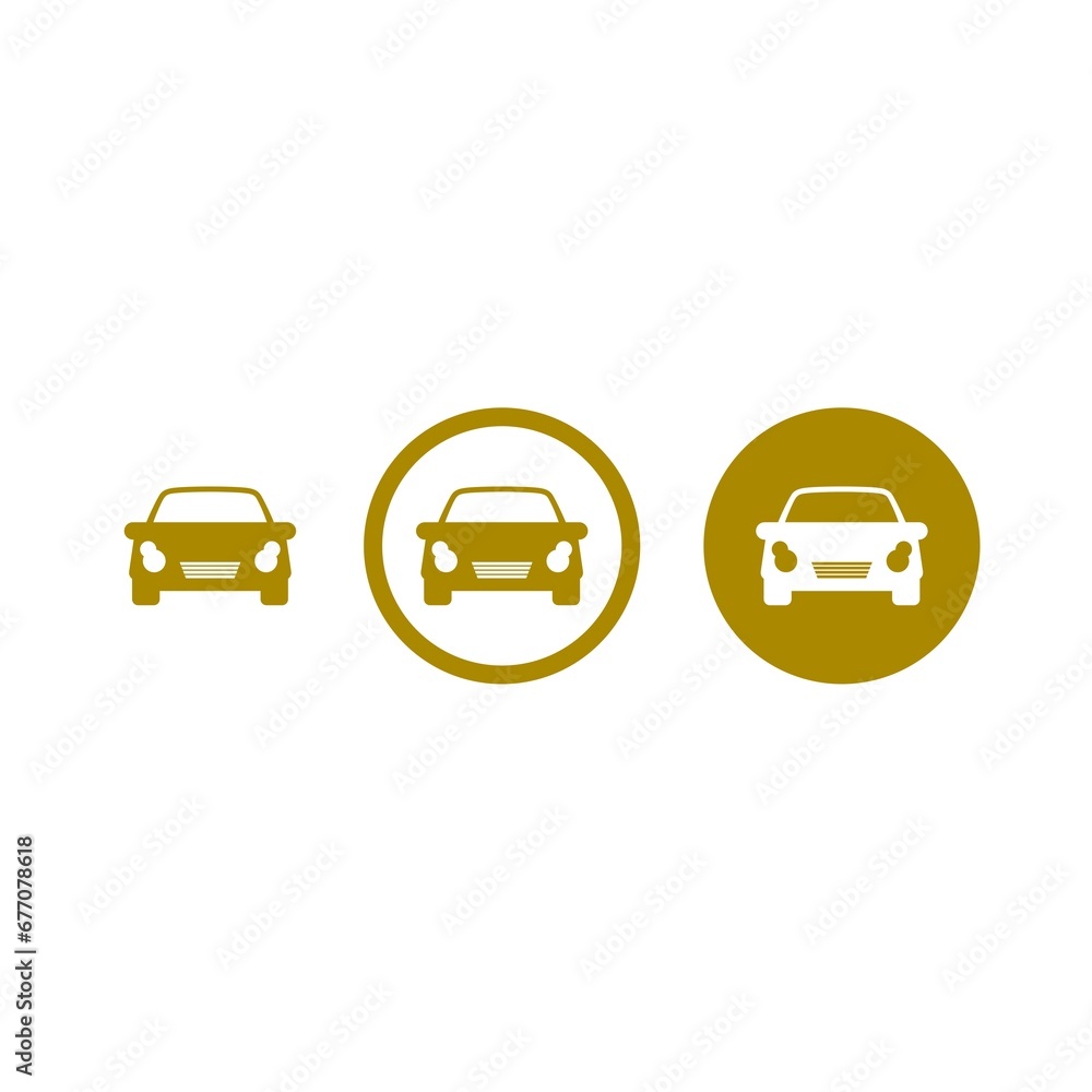 Sticker car icon set isolated on white background