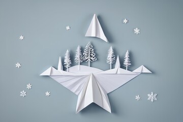 Origami Art - Winter Scenery
