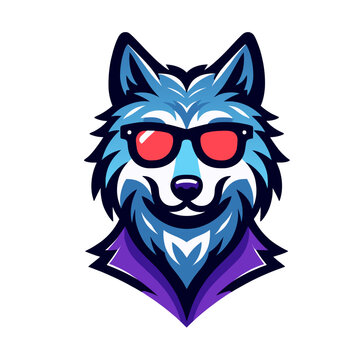wolf head logo symbol vector logotype design icon abstract minimal mascot