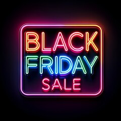 Black friday sale colorful neon sign.