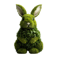 Rabbit-shaped Topiary Isolated on Transparent or White Background, PNG