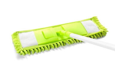 One flat mop isolated on white. Cleaning tool